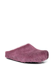 Marni Fussbet Sabot Calf-hair Slippers Purple - 4