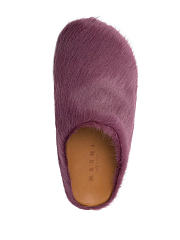 Marni Fussbet Sabot Calf-hair Slippers Purple - 5