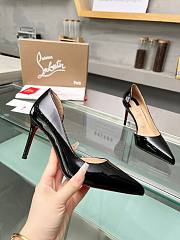 Christian Louboutin Iriza Pumps Nappa Patent Calf Leather Bianco Black 85 mm - 6