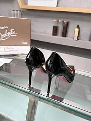 Christian Louboutin Iriza Pumps Nappa Patent Calf Leather Bianco Black 85 mm - 4