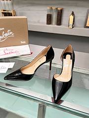 Christian Louboutin Iriza Pumps Nappa Patent Calf Leather Bianco Black 85 mm - 3