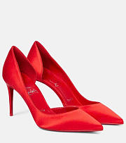 Christian Louboutin Iriza Pumps Crepe satin Ole Red 100mm - 4