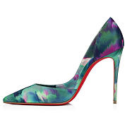 Christian Louboutin Iriza Pumps Crepe Satin Melancholia Print Multicolor 100mm - 3