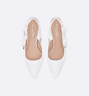 J'aDior Slingback Pump White Cotton Embroidery 9cm - 4