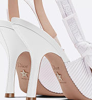 J'aDior Slingback Pump White Cotton Embroidery 9cm - 2