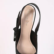 J'aDior Slingback Pump Black Cotton Embroidered with Silver-Tone Strass - 5