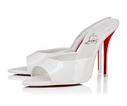 Christian Louboutin Miss Z Mule Patent Calf Leather Bianco 10CM - 1