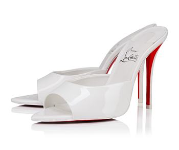 Christian Louboutin Miss Z Mule Patent Calf Leather Bianco 10CM