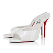 Christian Louboutin Miss Z Mule Patent Calf Leather Bianco 10CM - 5