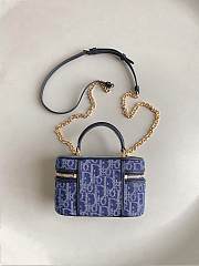 Dior Caro Vanity Denim Blue Bag Size 16x8x9CM - 4