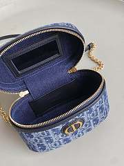 Dior Caro Vanity Denim Blue Bag Size 16x8x9CM - 2