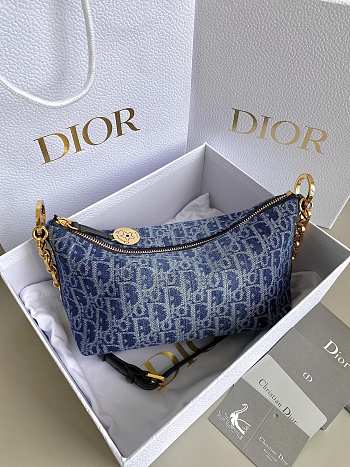 Dior Star Denim Blue Bag Size 28x14x10CM