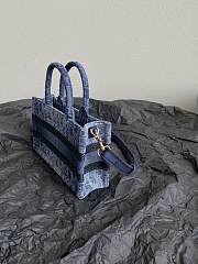 Dior Book Tote Denim Blue Bag Size 21x7x13CM - 6