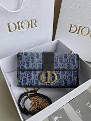 Dior Montaigne Denim Blue Bag Size 21x6x12CM - 4