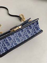 Dior Montaigne Denim Blue Bag Size 21x6x12CM - 3