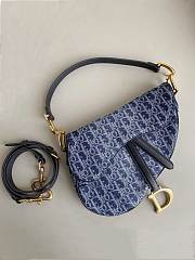 Dior Saddle Denim Blue Bag Size 24x6x18CM - 5