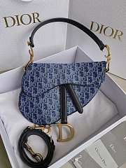 Dior Saddle Denim Blue Bag Size 24x6x18CM - 3