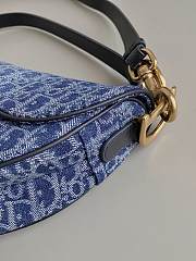 Dior Saddle Denim Blue Bag Size 24x6x18CM - 2