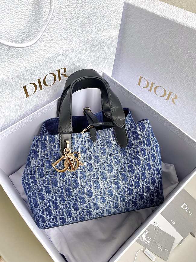 Dior Toujours Denim Blue Bag Size 28x19x21CM - 1