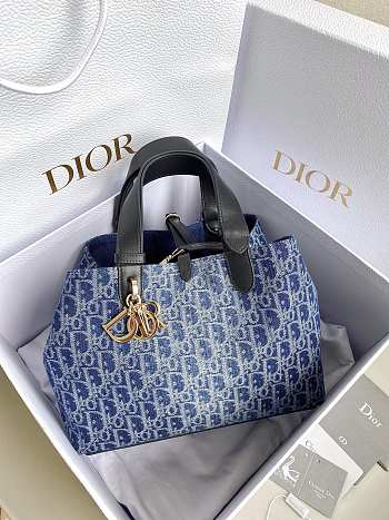 Dior Toujours Denim Blue Bag Size 28x19x21CM