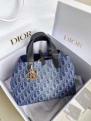 Dior Toujours Denim Blue Bag Size 28x19x21CM - 5