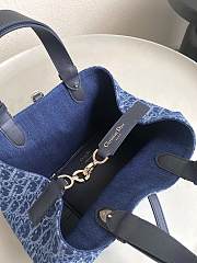 Dior Toujours Denim Blue Bag Size 28x19x21CM - 4