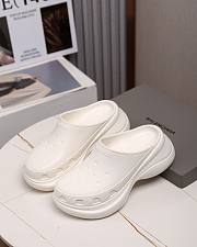 Balenciaga Crocs Rubber Mules in White - 4