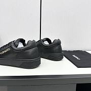 Chanel Black Leather Low Top Sneakers - 6