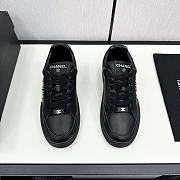 Chanel Black Leather Low Top Sneakers - 2