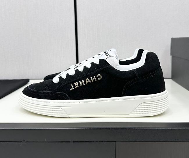 Chanel Black White Low Top Sneakers - 1
