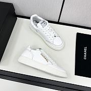 Chanel White Leather Low Top Sneakers - 3