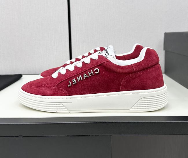 Chanel Red Low Top Sneakers - 1