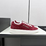 Chanel Red Low Top Sneakers - 5