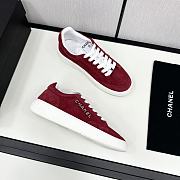 Chanel Red Low Top Sneakers - 2