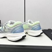 Chanel Fabric & Laminated Green & Silver Sneakers - 4