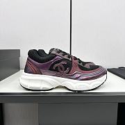 Chanel Fabric & Laminated Purple & Silver Sneakers - 6