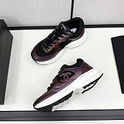 Chanel Fabric & Laminated Purple & Silver Sneakers - 3