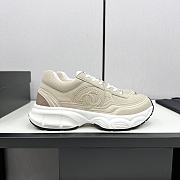 Chanel White Beige Low Top Sneakers - 6