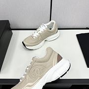Chanel White Beige Low Top Sneakers - 3