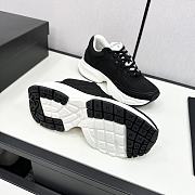 Chanel White Black Low Top Sneakers - 3