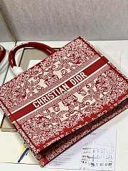 Dior Book Tote Bag Red Size 42x35x18CM - 6