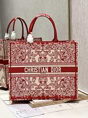 Dior Book Tote Bag Red Size 42x35x18CM - 5