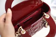 Dior Lady Burgundy Bag Size 17x15x7CM - 2