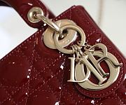 Dior Lady Burgundy Bag Size 17x15x7CM - 5