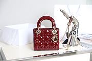 Dior Lady Burgundy Bag Size 17x15x7CM - 3