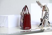 Dior Lady Burgundy Bag Size 17x15x7CM - 4