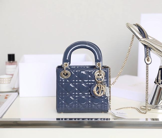 Dior Lady Blue Bag Size 17x15x7CM - 1