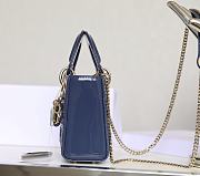 Dior Lady Blue Bag Size 17x15x7CM - 4