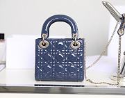 Dior Lady Blue Bag Size 17x15x7CM - 2