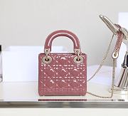 Dior Lady Pink Bag Size 17x15x7CM - 4